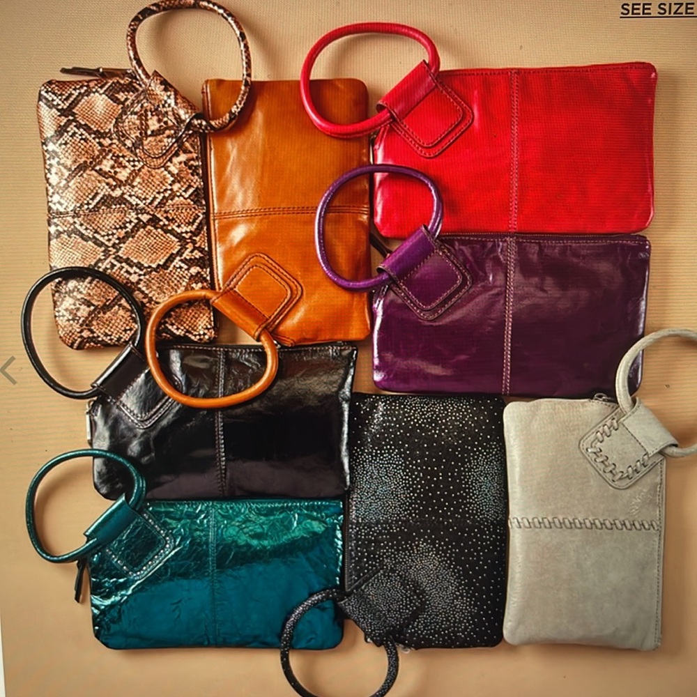 Hobo Sable Metallic Python Snake Print Leather Wr… - image 5